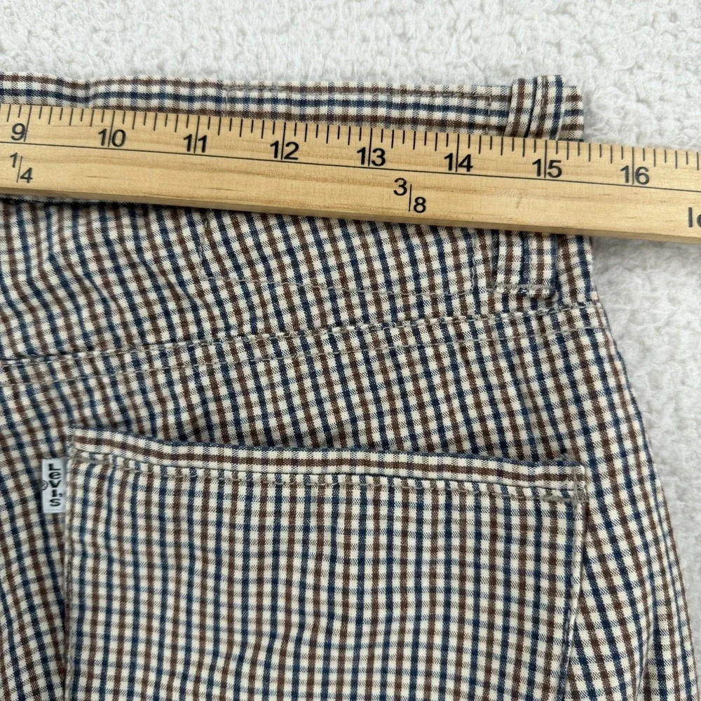 Levis Original Product Pants Mens 31x30 Brown‎ Check Chino Straight Leg Plaid